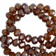 Top Facet kralen 6x4mm disc Russet brown-amber pearl shine coating